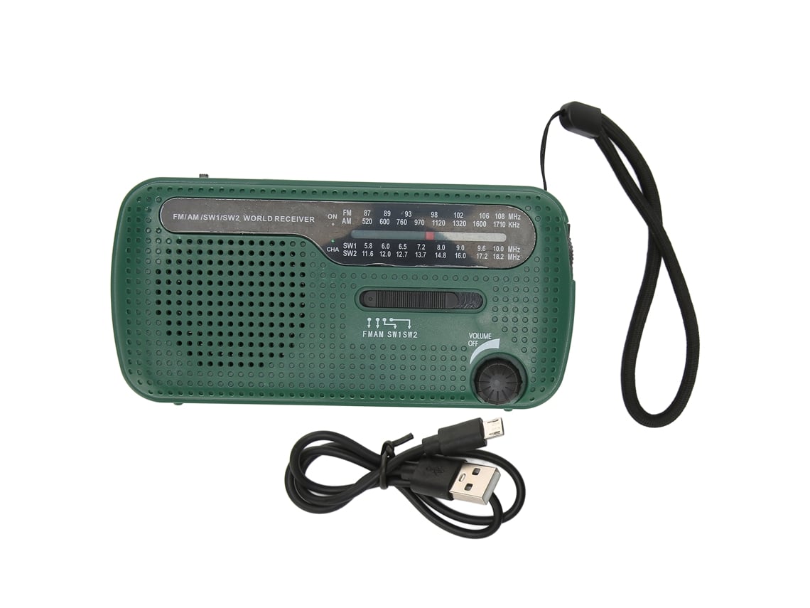 2026-radio Solar De Manivela Am Fm Sw1 Sw2 Con Linterna Led Multibanda Para Camping Y Emergencias Verde
