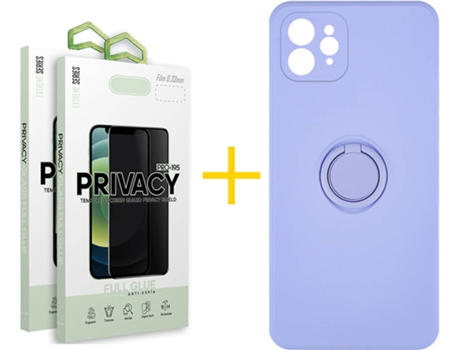 Carcasa + 2 Protectores de Pantalla para iPhone 12 Pro SKYHE Morado Lila