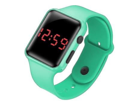 Smartwatch para Niños Deportivo Digital con Led em Silicona Verde menta