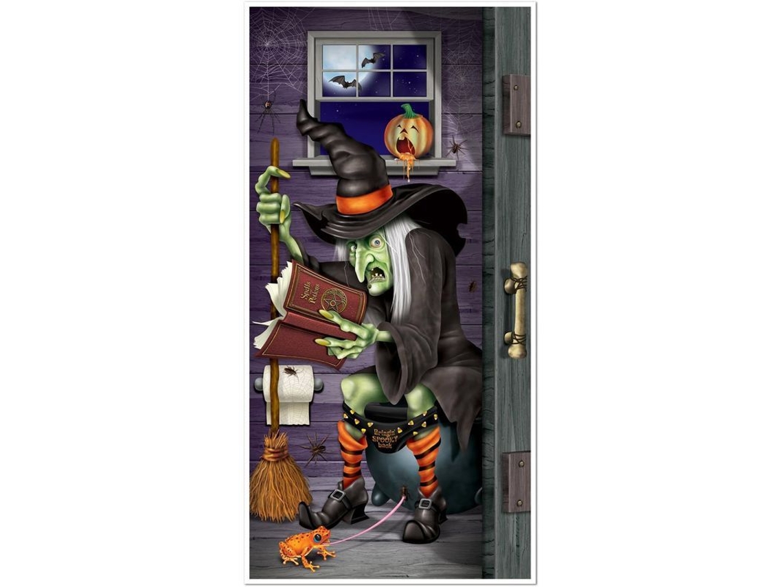 Calcomanías Creativas De Bruja Y Gato Para Halloween Decoración De Puertas Madera Hogar De Calidad Alta