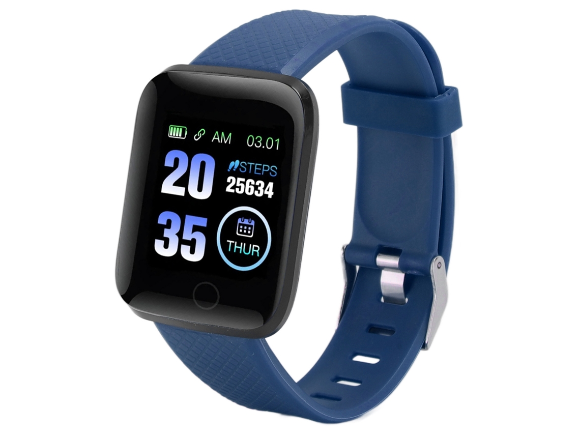 Relógio Inteligente 116 Plus Tela 1.3 Polegadas Tft Ip67 À Prova D'água Bluetooth Notificações Esportivo Azul