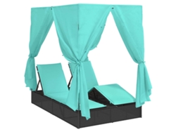 Maison Exclusive - Tumbona Doble Tuquesa 205 X 129 X 200 Cm Ratán Sintético