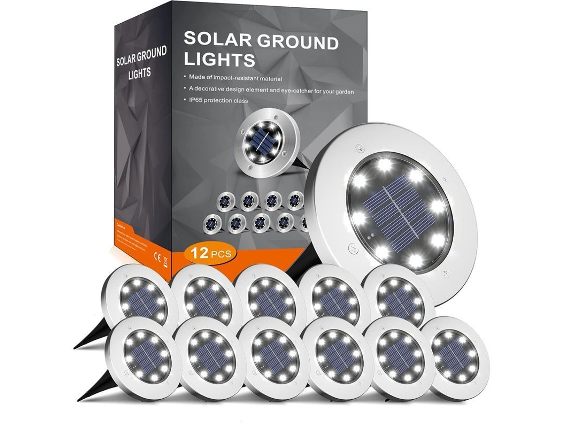 Luces Solares Para Exteriores, Paquete De 12 Unidades, Impermeables, Blancas, Para Patio, Camino O Jardín.