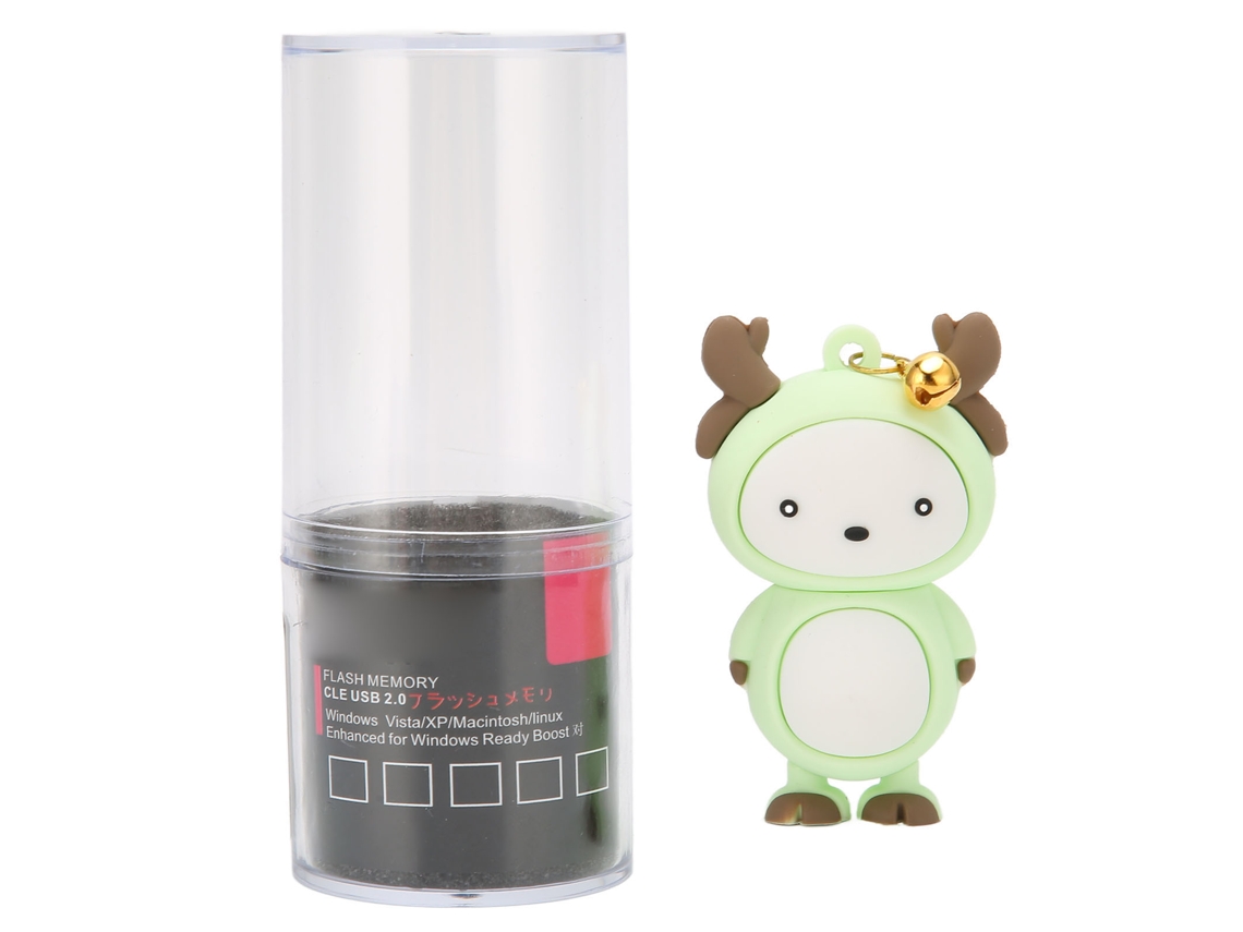 Pendrive Usb 2.0 32gb Resistente A Vibraciones Portátil Intercambio Caliente Estilo Cartoon Verde Claro Para Portátil