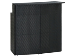 Mesa de bar de jardín 120x55x110 cm Mimbre PE negro Lovely Home