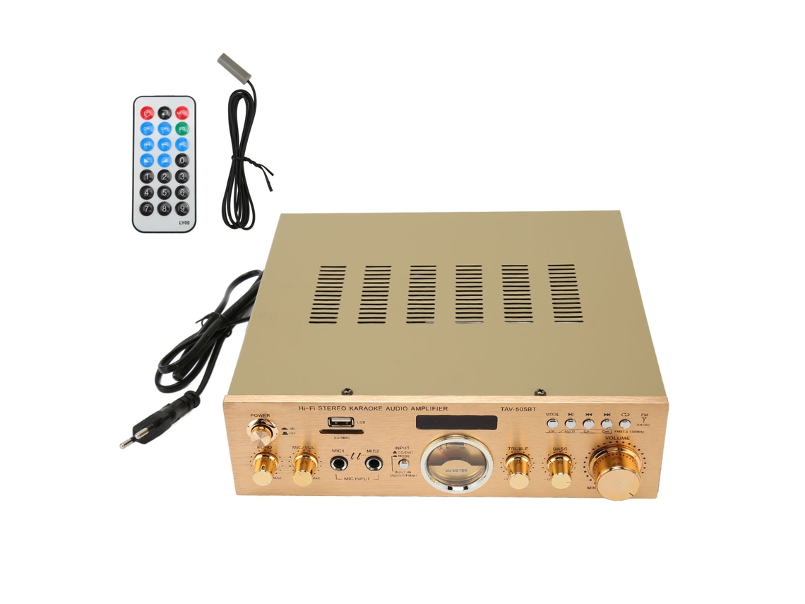Amplificador de potencia Bluetooth (reproducción Hi-Fi, control remoto)