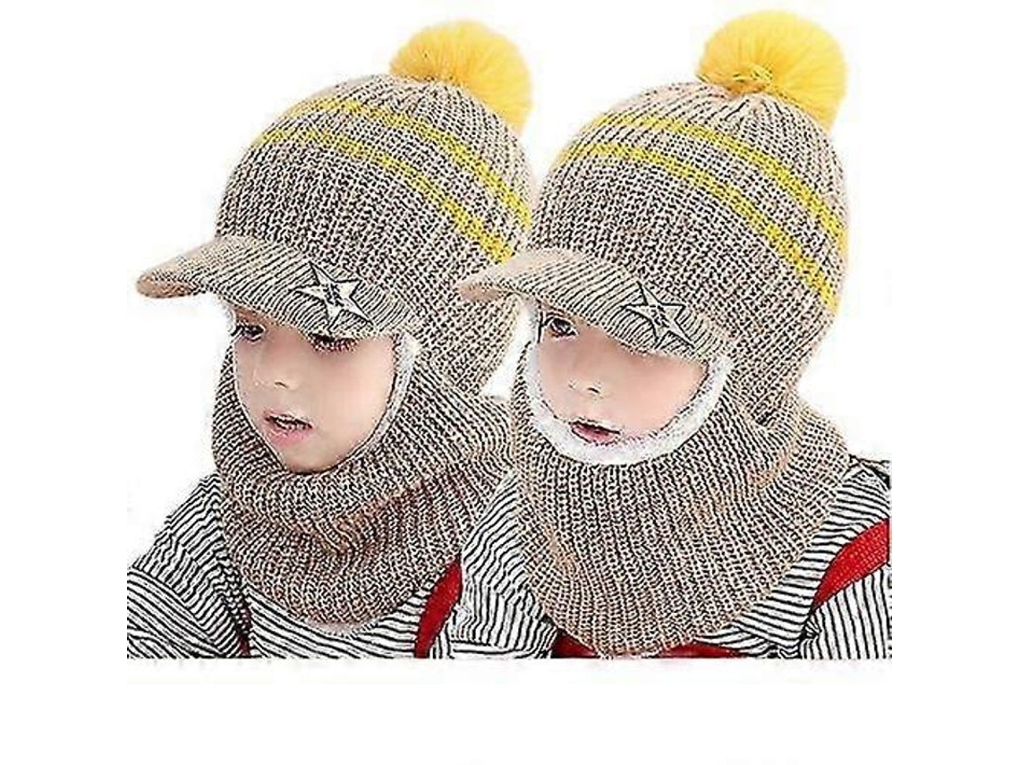 2026-gorro De Lana Grueso Para Niños 2-5 Años Con Protección Cervical Y Antiviento