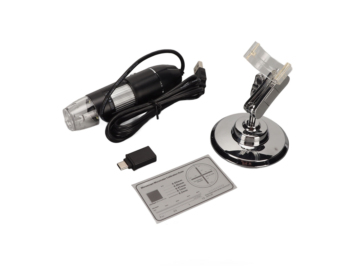 Microscopio Digital 1600x Resolución Hd 8 Luces Led Usb Type C 2 En 1 Electrónico