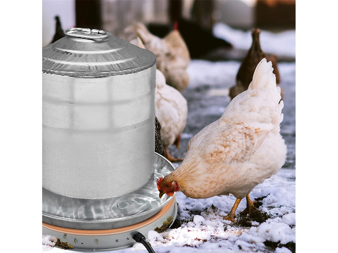 Calentador de agua para pollos, termostato de 65 W, cable de 2,22 m (7,3 pies).