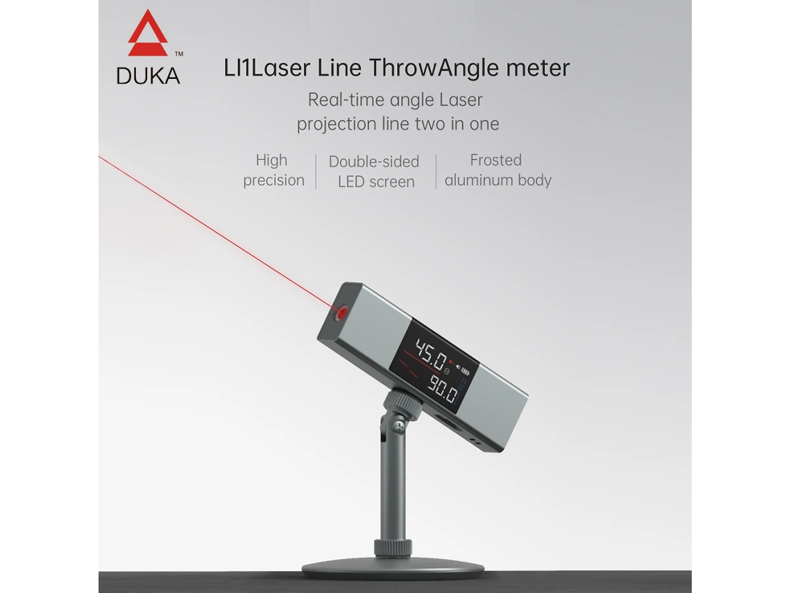Inclinómetro Digital, Transportador Láser, Nivel Recargable Y Medidor De Bisel, Pantalla Led Dual De 360°, Láser Unilateral Atuman Duka Li1