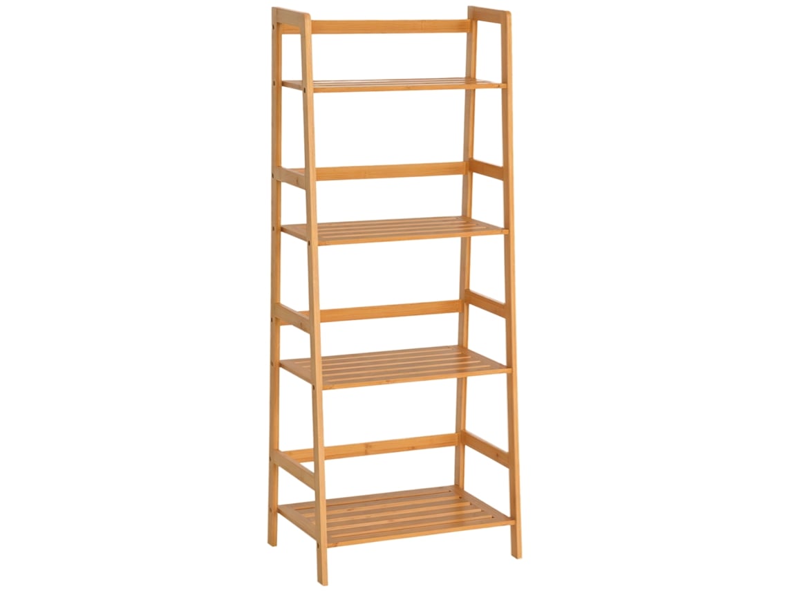 VPMKP - Estantería De Bambú Homcom, 4 Niveles, Diseño Tipo Escalera, 48 X 31,5 X 120 Cm