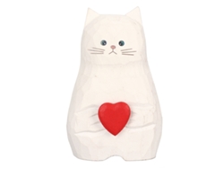 Jarrón de flores con forma de gato blanco de madera hecho a mano para amantes de los gatos.