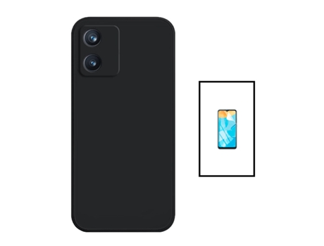 Protector de Pantalla Protectora Frente Proteção Traseira para Alcatel 1B (2022) Alcatel 1B (2022) GIFT4ME Negro