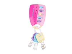Brinquedo Chave De Carro Simulada Com Luz E Música Controle Remoto Brincadeira Educativa Infantil Rosa