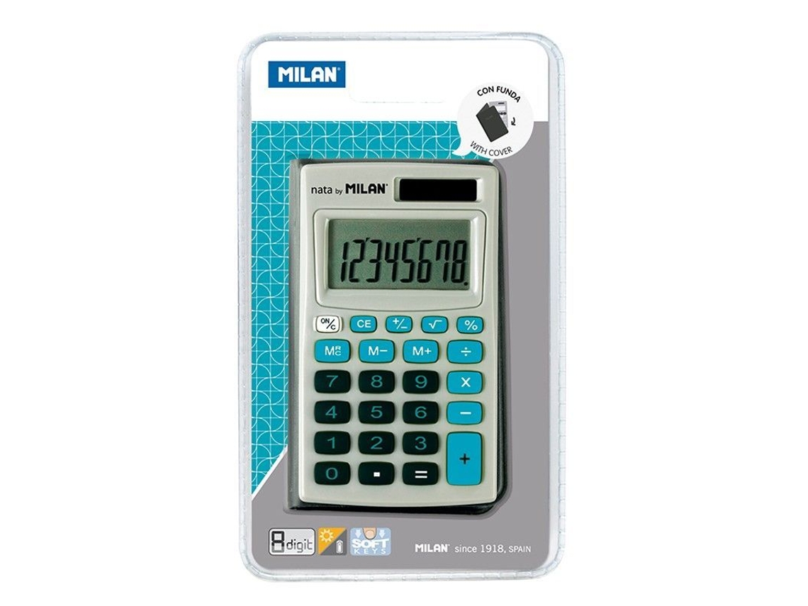 Calculadora de MILAN Gris Y Azul 8 Dígitos