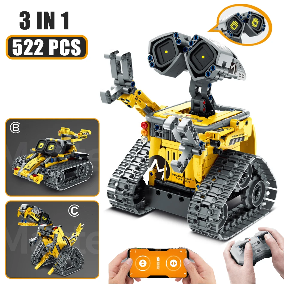 (522 Piezas) 3 En 1 Robot Remoto De Deformación - Modelo De Bloques De Construcción - Juguete De Montaje Remoto