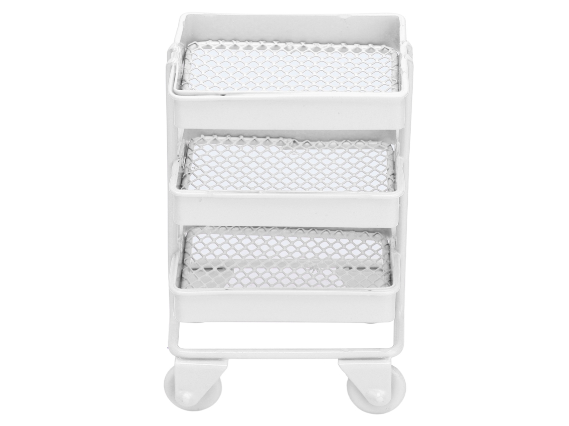 Ats-rack De Almacenamiento Miniatura 3 Niveles Con Ruedas Para Muñecas, Mueble De Cocina 1:12, Decoración Blanca