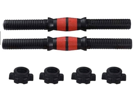 Conjunto de 2 Barras de Mancuernas FITNESS TECH (Negro y Rojo)