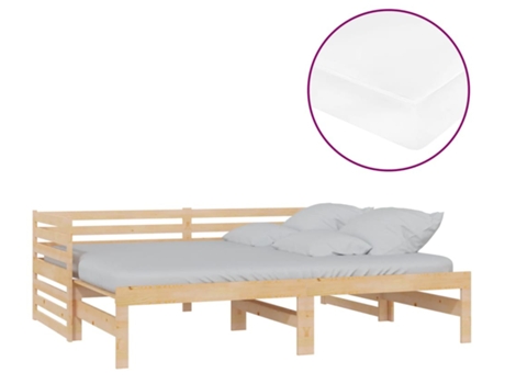 Sofá cama VIDAXL Blanco Madera (203.5x185x68.5 cm)