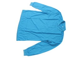 Camiseta De Trabajo De Manga Larga Azul Pavo Real Con Cuello Caído, Talla Xxxl
