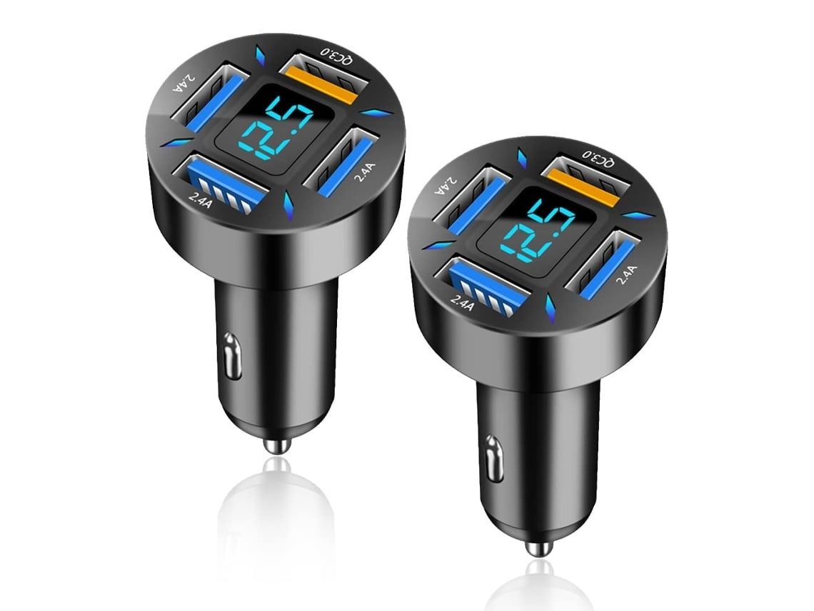 Cargador Coche Carga Rápida Usb Qc Universal Yemaesre Negro