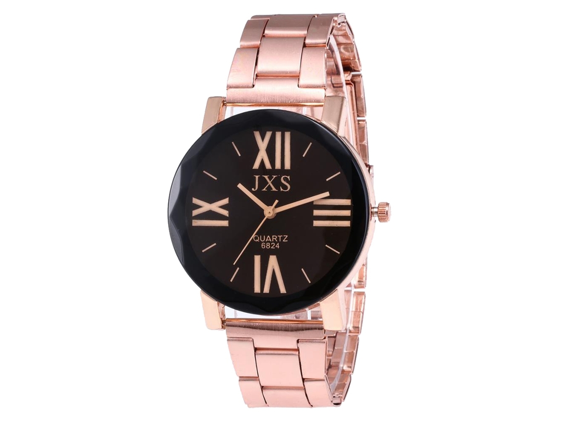 Reloj De Pulsera De Cuarzo Con Brazalete De Acero, Estilo Sencillo, Esfera Redonda J41-4