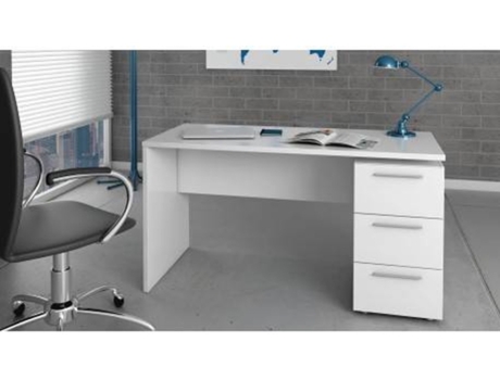 Escritorio HABITDESIGN Theon (Blanco Artik - Melamina - 138 x 74 x 60 cm)