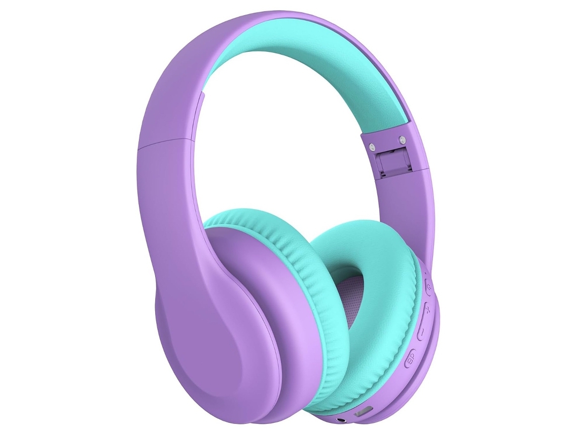 Auriculares Bluetooth para Niños con Límite de Volumen 85/94Db Bluetooth 5.3 con Micrófono Incorporado Morado YEMAESRE
