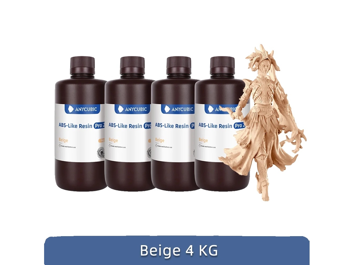 Resina 3D Anycubic, disponible en varios colores, alta precisión para impresión LCD, beige - 4 kg
