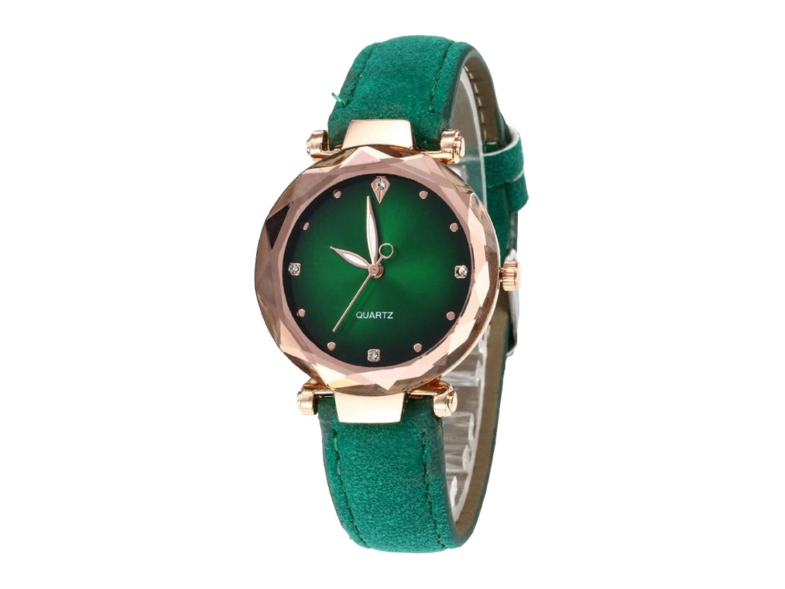 Reloj Deportivo De Cuarzo Con Correa De Cuero, Estilo Sencillo Y Moderno (verde)