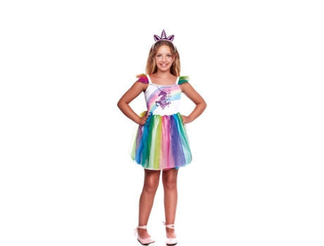 Disfraz de Niña PARTILANDIA unicornio arco iris caliente (Tam.: 4 a 6 anos)