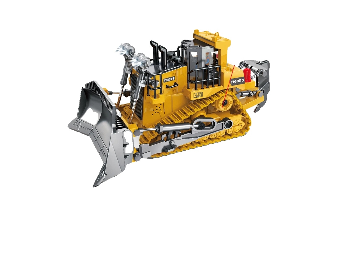 Excavadora de control remoto, 2 baterías de litio incluidas, control de 9 canales, Bulldozer 2b de 9 canales OEM