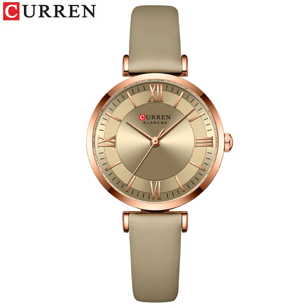 Reloj De Pulsera De Piel Auténtica Para Mujer (amarillo Verdoso), Diseño Creativo, Resistente Al Agua.