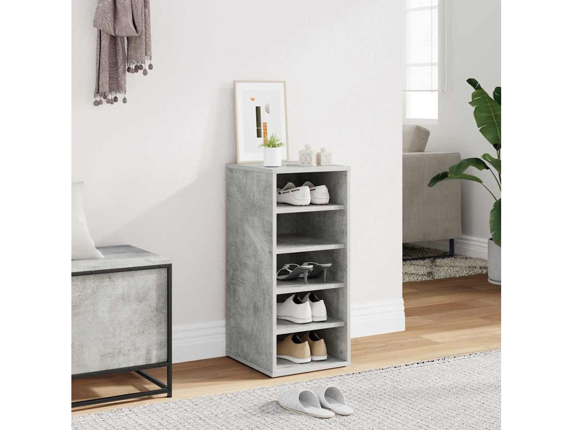 Mueble Zapatero | Armario Zapatero Madera Contrachapada Gris Hormigón 31,5x35x70cm