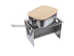 Hornillo De Camping Plegable Pequeño De Acero Inoxidable Para Mochileros Con Bolsa De Almacenamiento Para Cocinar Al Aire Libre Y Hacer Barbacoas.