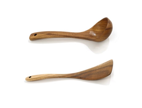 Utensilios De Cocina De Madera: Espátula Para Freír Y Cuchara Sopera JEIIBRZUI