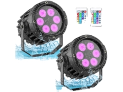Luz de escenario, 20 W de potencia, cambio de color RGB, diseño resistente al agua, enchufe 1, 2 piezas OEM