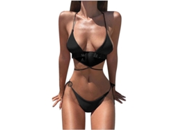 Fasst-traje De Baño Bikini De Dos Piezas Para Mujer Con Diseño Sexy Y Splicing De Color Sólido