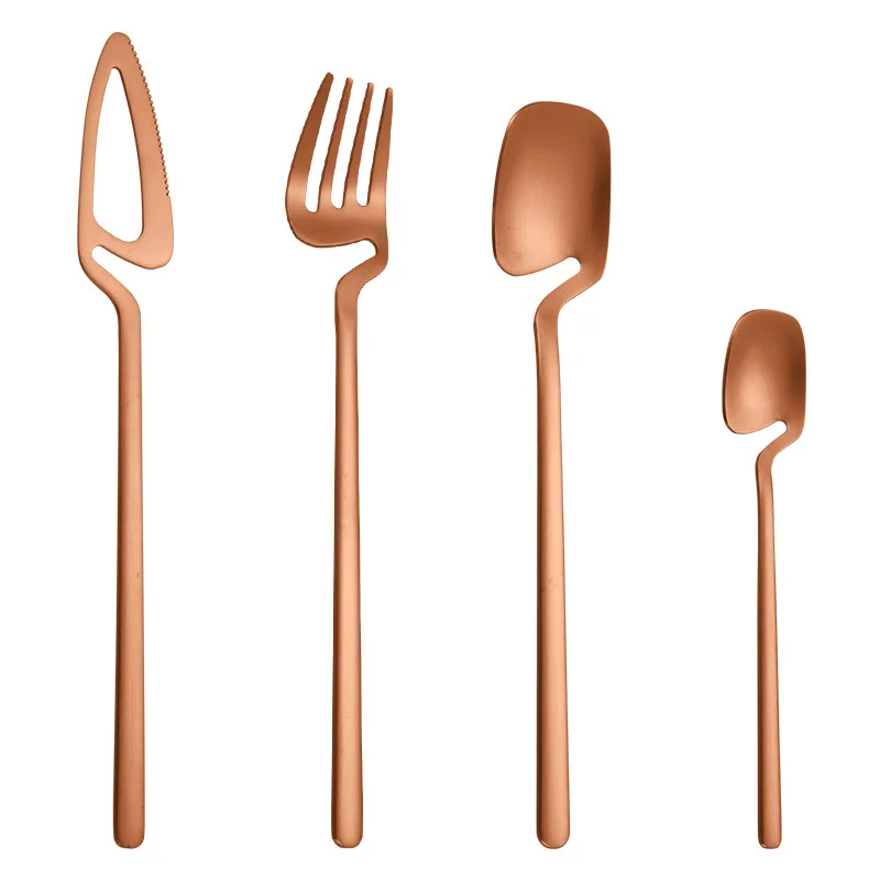 Juego de vajilla para la cocina y la mesa, ideal para helados, postres, sopas, café, etc. MDUG (Oro rosa, 4 piezas)