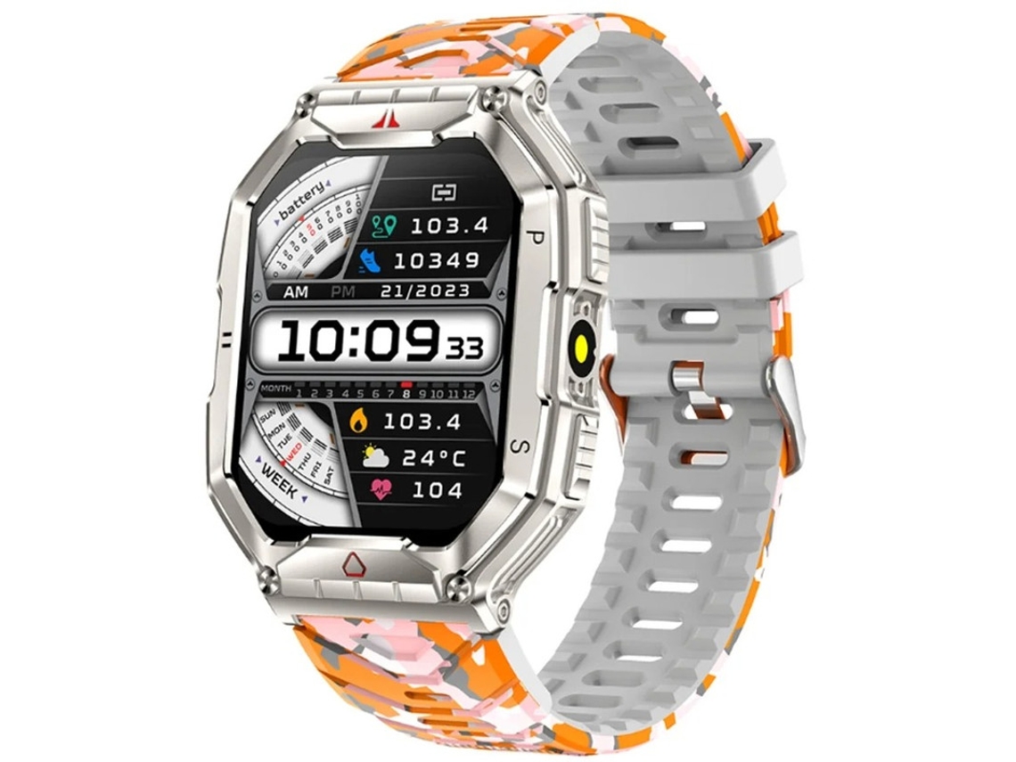 Reloj inteligente militar para hombre con linterna LED, 2.01", resistente al agua hasta 3 atm, con más de 100 modos, Yizhood