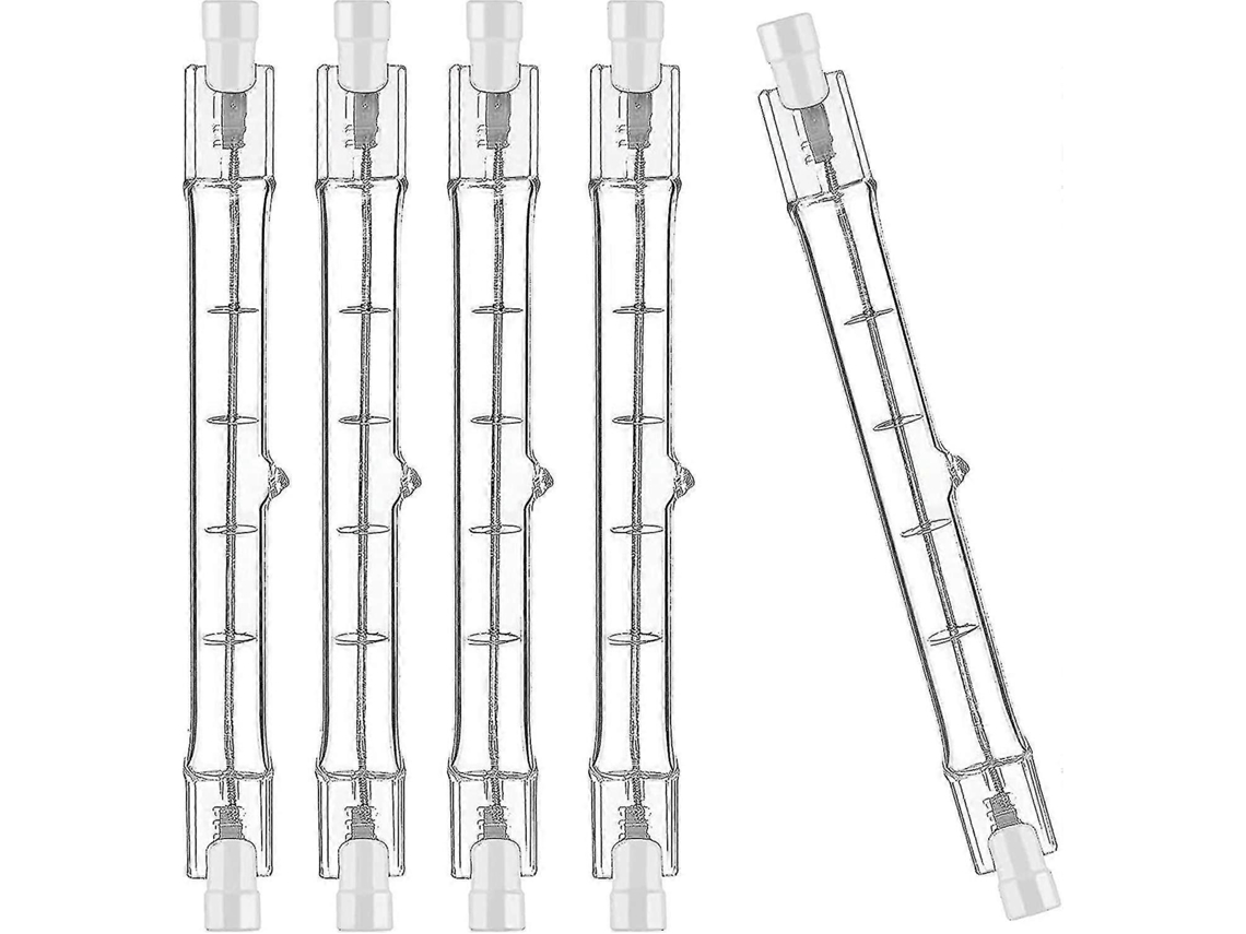 Rebe-5pcs Bombillas Halógenas R7s 118mm 1000w 230v, Varillas De Luz Halógena Para Sockets T3 De Doble Extremo, 2700k Luz Blanca Cálida
