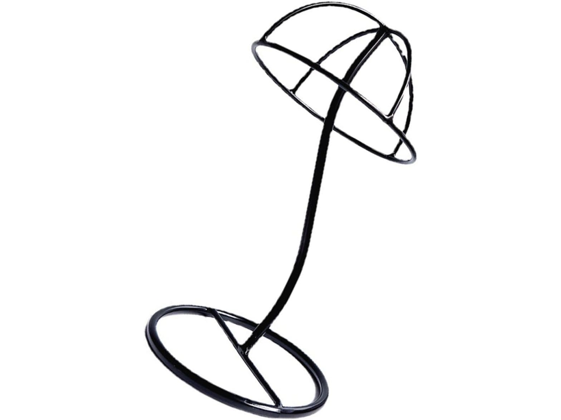 Soporte Gorras Metal Negro Estable Portátil Expositor Sombreros Pelucas Almacenamiento Sencillo Herramientas