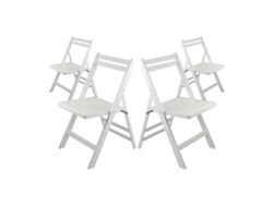 Pack 4 Sillas Plegables De Madera De Bambú Biano 46x44x78cm Thinia Home