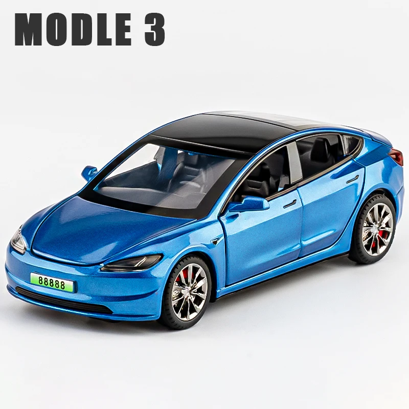 (azul) Miniatura De Carro Em Metal Fundido, Escala 1:32, Com Som E Luz.