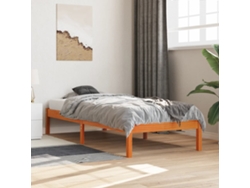 Estructura De Cama Sin Colchón Madera De Pino Marrón 90x200 Cm
