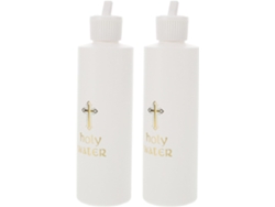 Juego 2 Botellas Bendita Plástico Blanco Diseño Prácticas Portátiles Iglesia Viajes Sencillo Elegante Agua
