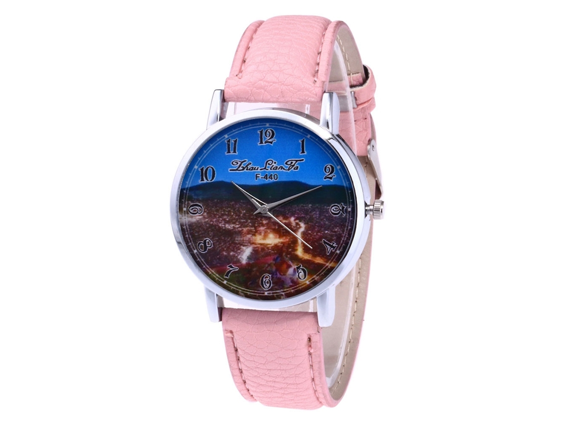 Reloj De Pulsera Analógico Redondo De Aleación Con Movimiento De Cuarzo, Color Rosa De Moda, Para Hombres Y Mujeres.