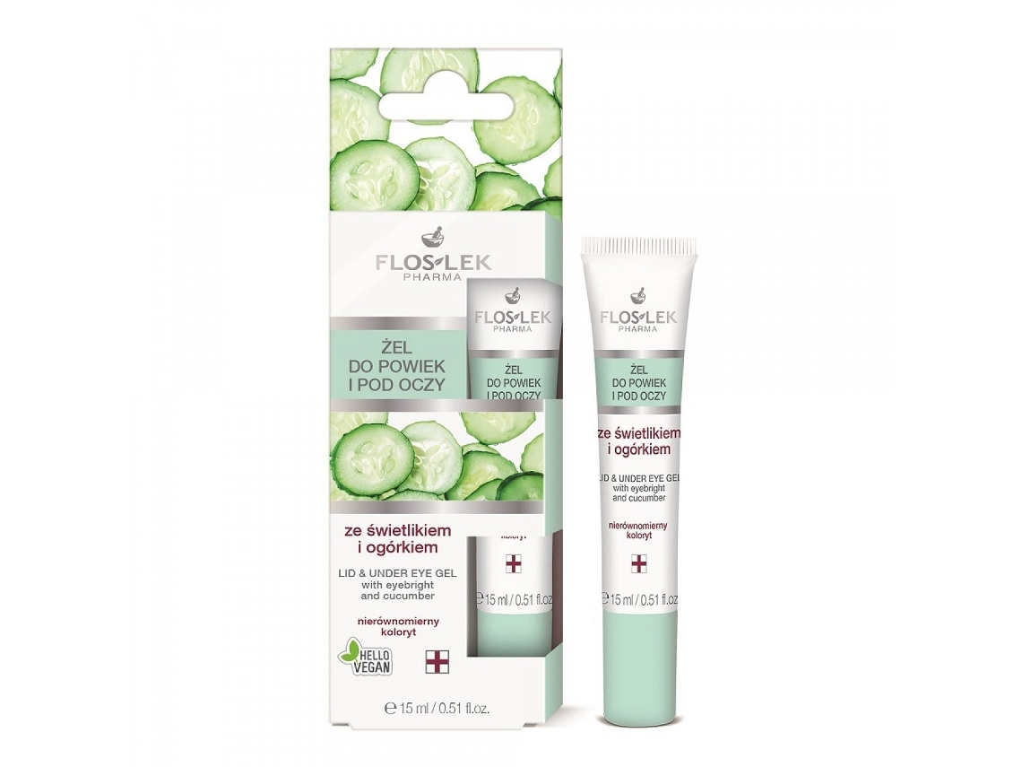 Flos Lek gel calmante para ojos a base de hierbas con extracto de pepino, 15 ml Floslek