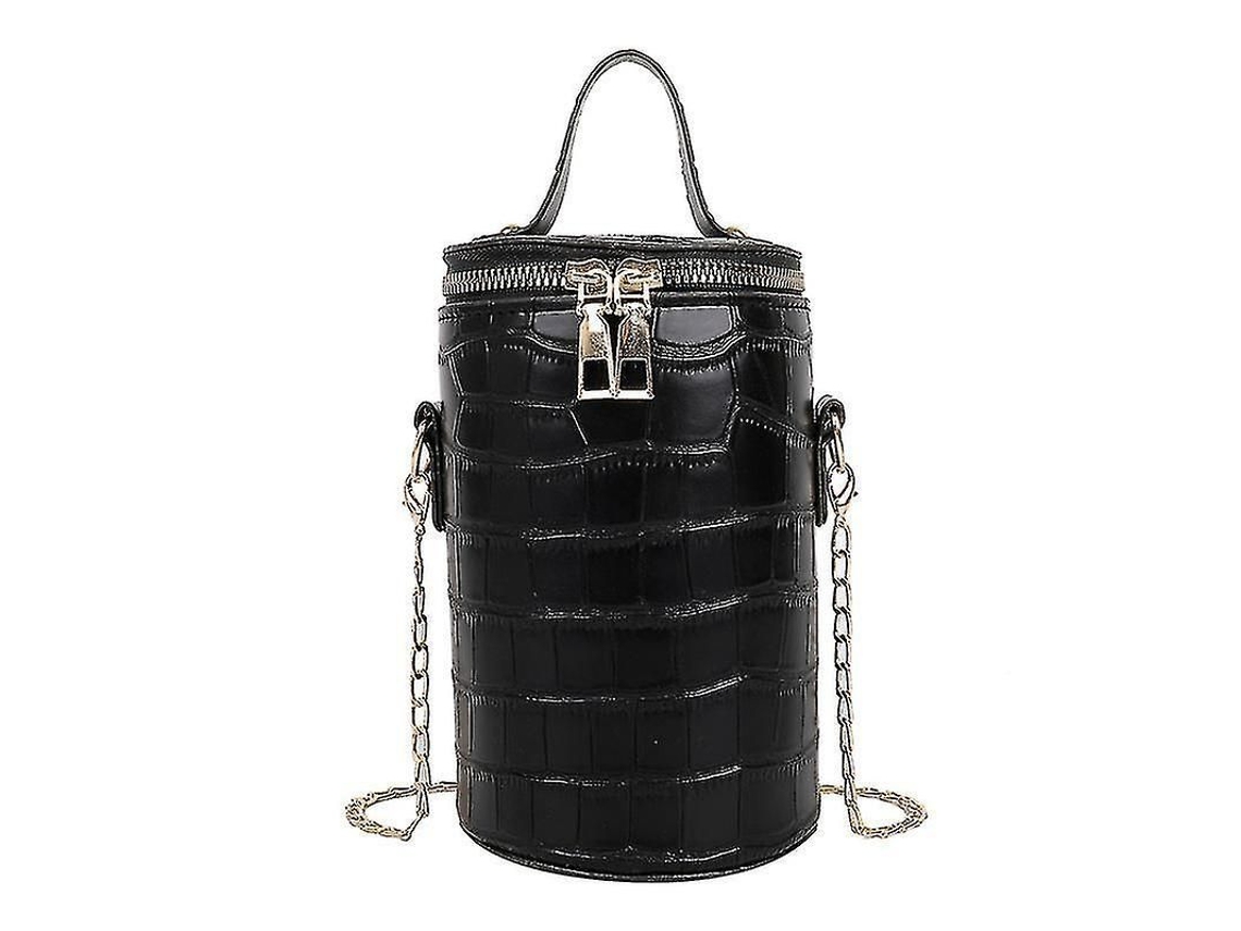 2026-bolsa De Hombro Casual De Cuero Con Patrón De Piedra Y Cadena Para Mujer