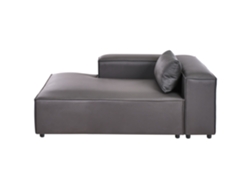 Chaise longue derecha Beliani Brande en piel ecológica vegana negra (121 x 184 x 70 cm)